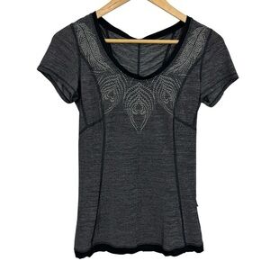 Lululemon Reflective Athletic T-Shirt Sz 4 Grey Running Tee Top Yoga Gym EUC